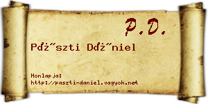 Pászti Dániel névjegykártya